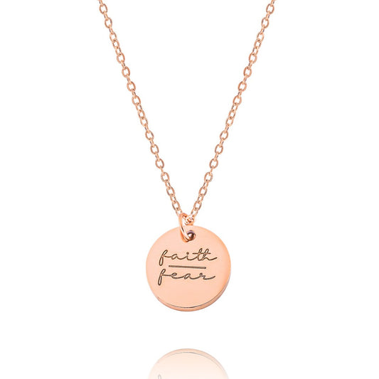 FAITH OVER FEAR NECKLACE - ROSE GOLD