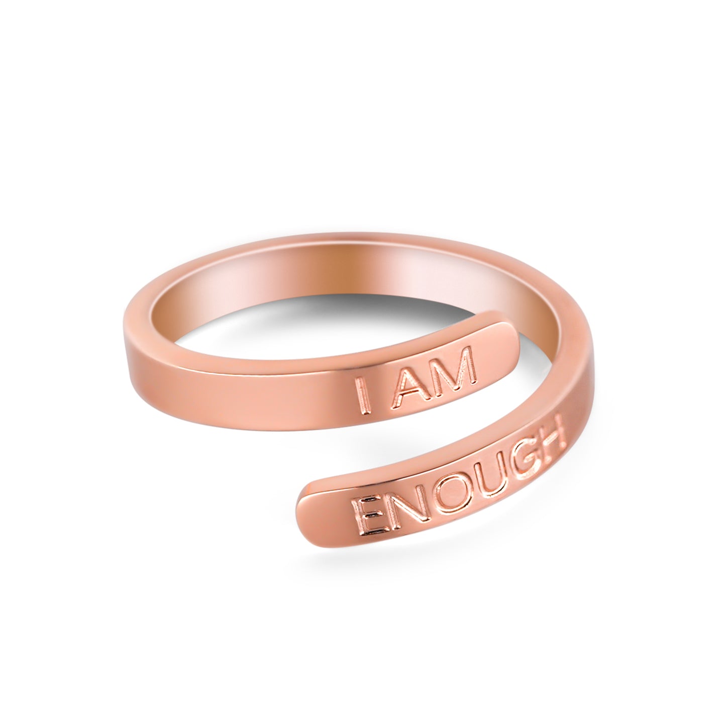 'I AM ENOUGH' RING - ROSE GOLD