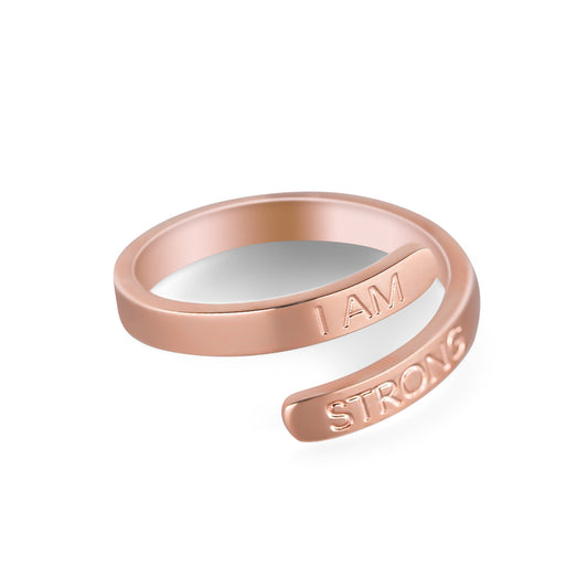 'I AM STRONG' RING - ROSE GOLD